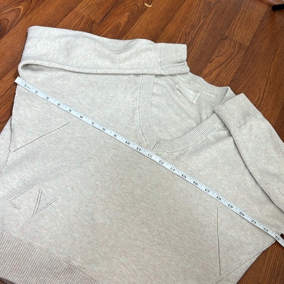 Zadig & Voltaire Sz Small Brumy Knit Cotton V Neck Sweater Oatmeal - Picture 5 of 10